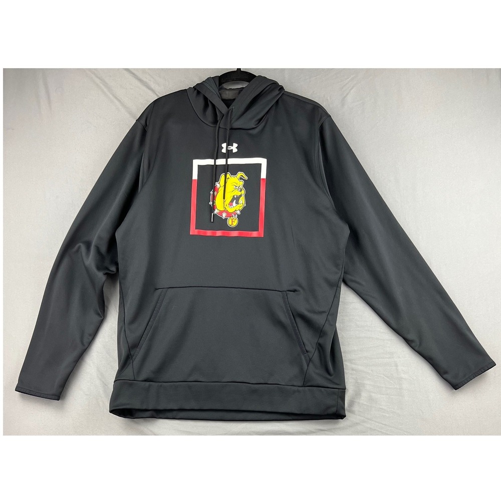 Ferris State Under Armour Hoodie Mens XL Bulldogs Black Pullover Sweatshirt Good